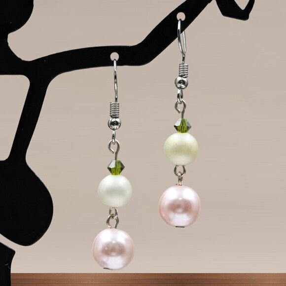 Pearl Drop Earrings Handmade - Picture 3 of 4